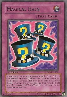 YGO-3x-Near Mint-Magical Hats - DPYG-EN028 - Rare - Unlimited Edition-Duelist Pa • $0.99