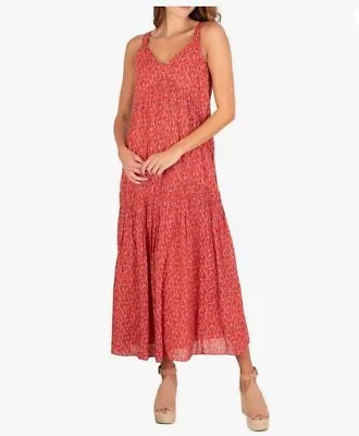 Joie Maxi Dress XXL Sleeveless Tiered Flowing Summer Dress Tea Rose MSRP $248 • $15.99