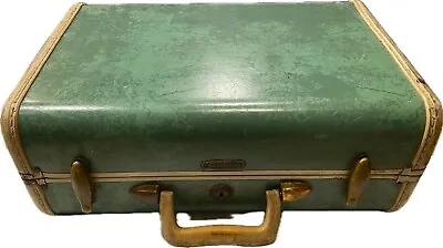 Samsonite Vintage 1950s Shwayder Bros Luggage Suitcase - 15  - Marbled Green • $50