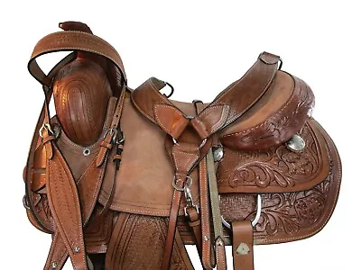 Cowgirl Western Saddle Horse Barrel Racing Pleasure Leather Tack 15 16 17 18 • $355.50