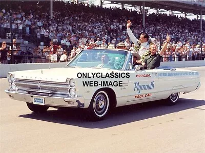 1965 INDY 500 JIM CLARK-COLIN CHAPMAN-TONY HULMAN PLYMOUTH PACE CAR 8x10 PHOTO • $14.41