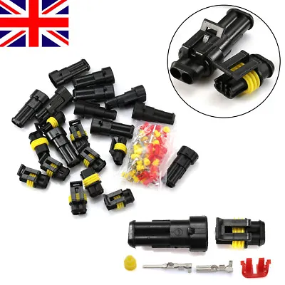 10-30 Pair 2/3Pin Way Car Auto Waterproof Electrical Wire Connectors Plug Socket • £5.69