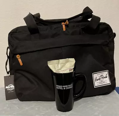 Hard Rock Hotel & Casino Las Vegas Soft Side Briefcase & Coffee Mug W/Bag Coffee • $89.99