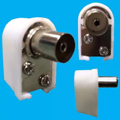 £3.49 • Buy 1x Female Right Angle RF Coaxial TV Aerial Connector Plug 90 Degree Digital Coax
