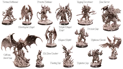 3D Printed - Resin - Fantasy - Miniatures - 76 • £30