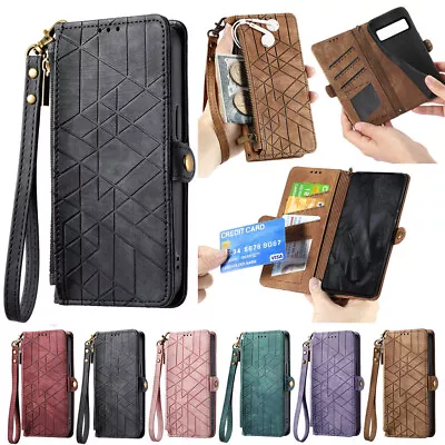 For Motorola G Stylus 5G 2023 Pure Leather Wallet Phone Case With Wrist Lanyard • $11.66