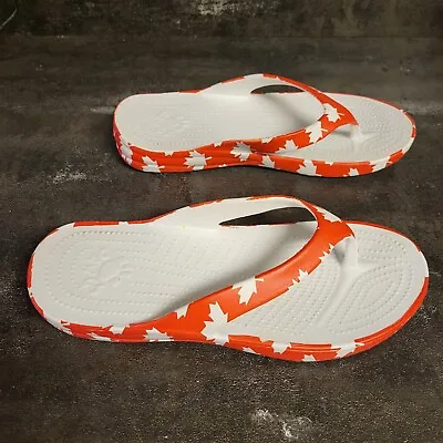 $18.88 • Buy Dawgs Loudmouth Canada Flip Flops Slip On Souvenir Sandals Shoes Womens Size 8