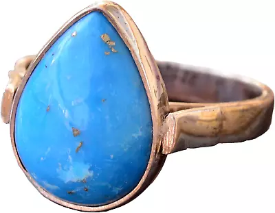 Created Turquoise Stone Ring Drop Ring Sterling Silver Mens Ring • $68.10