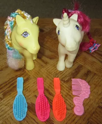 $50 • Buy Vintage My Little Pony Rainbow Curl RARE & Moon Dancer & Brushes 80's