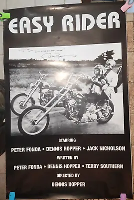 Vtg EASY RIDER Movie Poster SIGNED  Autographed By PETER FONDA - Captain America • $150