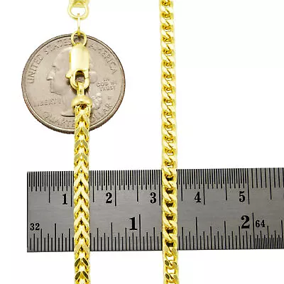 14K Yellow Gold 1.5mm-4mm Square Box Franco Wheat Chain Pendant Necklace 14 -30  • $1393.99