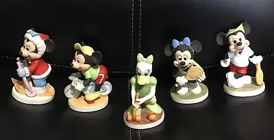 Vintage Disney Mickey Minnie Mouse Daisy Duck 5 Figures Ski Tennis Crochet Bike • $14.99