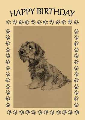 £2.50 • Buy Dandie Dinmont Terrier Puppy Dog Birthday Greetings Note Card 