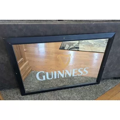 Vintage Guinness Brewery Large Black Framed Bar Mirror 40 X 28 Bar Mancave Pub • $700