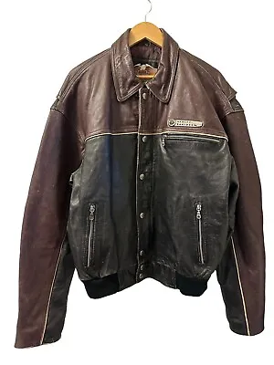 Vintage Cruiser HARLEY DAVIDSON Leather Embroidered Eagle XL Jacket Motorcycle • $325