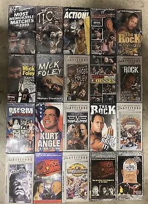 20 Wrestling VHS Video Wholesale Lot WWE Undertaker Mick Foley Rock Wrestlemania • $10