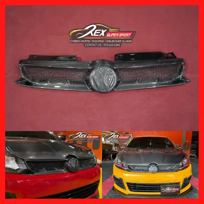 Carbon Fiber Aspec Front Grill Fit For Volkswagen Golf MK6 TSI GTI R • $570