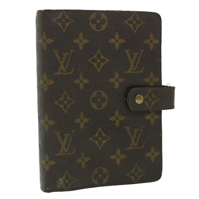 LOUIS VUITTON Monogram Agenda MM Day Planner Cover R20105 LV Auth Bs8474 • £138.79