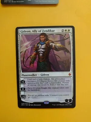 Gideon Ally Of Zendikar  BFZ Mythic Planeswalker MTG. Magic The Gathering Card. • £2.55