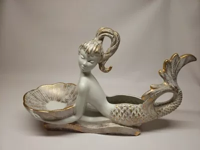 Royal Haeger Mermaid Vintage Mid Century 22k  Accented • $199