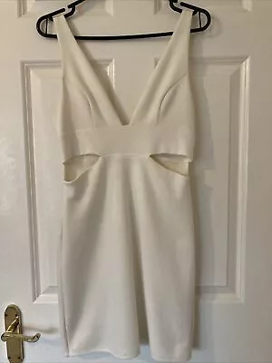 £5.55 • Buy Top Shop Off White Cut Out Body Con Dress Size 10