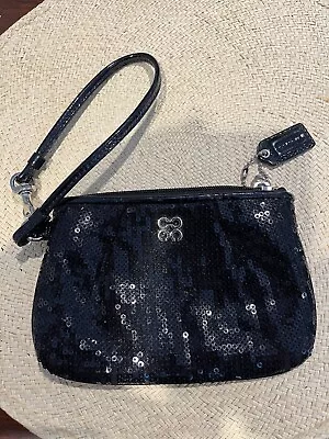 Coach Black Sequin Small Wristlet Special Occasion Wallet  • $15