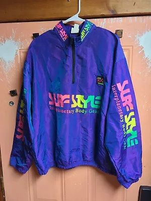 Surf Style Purple Iridescent XL One Size 1/4 Zip Pullover Windbreaker Jacket • $29.99