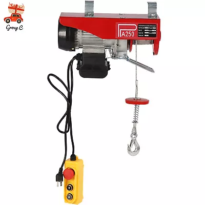 Electric Wired Hoist Winch Hoist Crane Lift With Remote Control 510W 551lbs • $80.91