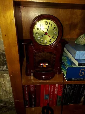 Preowned Vintage Midcentury Mastercraft Fireplace Electric Clock And Nightlight  • $94.99