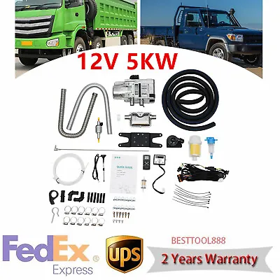 Diesel Water Heater Kit 5000W 12V For RV Cars Heat Conduction Coolant Heating • $310