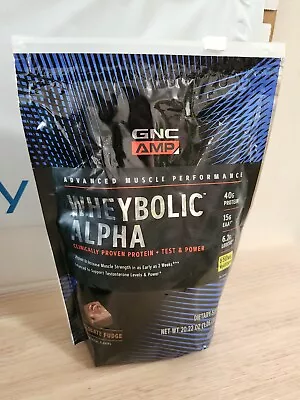 GNC AMP Wheybolic Alpha 40g Protein Chocolate Fudge Muscle Test Support 20.22oz  • $29.01