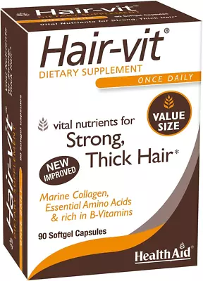 Healthaid Hair V'itamin For Hair Growth With Essential And Minerals 90 Capsules • £30.63