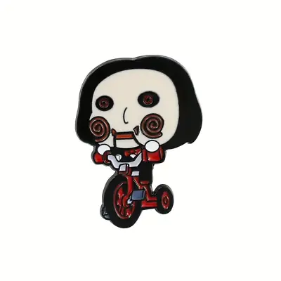 Saw Jigsaw Killer Billy Doll Tricycle Horror Pin Brooch Badge Lapel Enamel NEW • $15.95