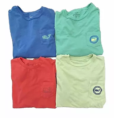 Vineyard Vines Lot Youth Boys L/S Shirts M 12-14 Blue Lime Green Red Whale • $32