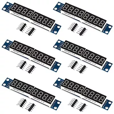 6 PCS 8-Digit 7 Segment MAX7219 Digital Segment Module Seven Section 8 Bit LE... • $18.58