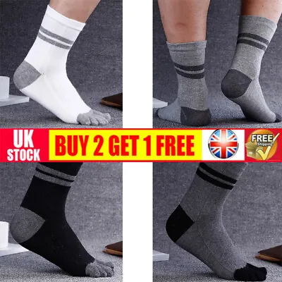 £5 • Buy Five Finger Toe Crew Socks Striped Cotton Breathe Casual Sport Autumn Winter Men