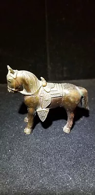 Vintage Metal Horse Statue Figurine 2.5” Tall Copper/ Brass Western Saddle Decor • $13