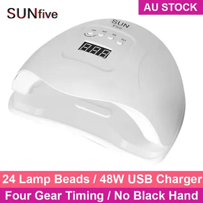 48W USB SUN FIVE UV Nail Lamp Light LED Gel Polish Dryer Curing Manicure Machine • $19.98