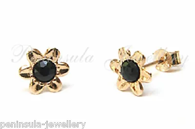 $51.53 • Buy 9ct Gold Sapphire Flower Studs Earrings Gift Boxed Made In UK 