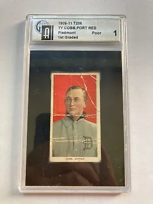 GAI 1st Graded 1 1909-11 T206 Ty Cobb Red Portrait Piedmont 350 Centered • $2599.99