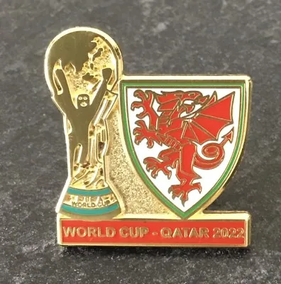 £4.25 • Buy Wales Cymru World Cup Qatar 2022 Souvenir Football Enamel Pin Badge - Waka Waka