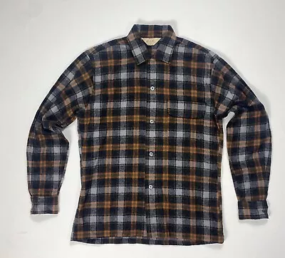 Bond Fifth Avenue Flannel Mens Small Vintage Grey Orange Classic Gorpcore • $49.99