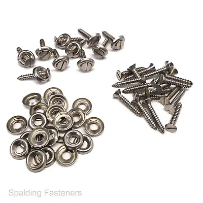 A2 Stainless Countersunk Slot Screws & Finishing Cup Washers No6 No8 No10 No12 • £1.73