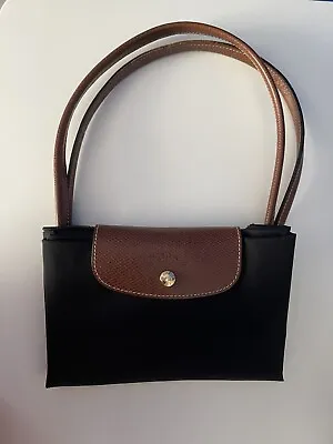 LONGCHAMP Large Le Pliage Tote Foldable Nylon Shoulder Tote BLACK AUTHENTIC • $80