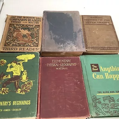 6 Antique & Vintage School Subjects Books Textbooks 1902-1951 Lot Math Readers • $22.50