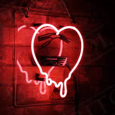 Dripping Heart Neon Hair Saloon Sign Light Beer Vintage Poster Bistro Man Cave • $69