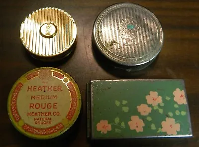 Vintage Lot Of (4) Miniature Compacts / Rouges Heather Hand Painted Coty G-VG • $24.99