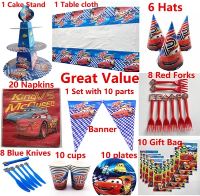 £10.79 • Buy Disney Cars McQueen Lightning Birthday Party Balloon Decoration Plate Cup Napkin