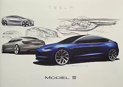 2016 TESLA MODEL 3  (Design) POSTER 24 X 36 INCH  • $23.99