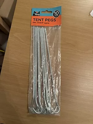 Peak Tent Pegs 23cm 23 Cm Outdoor Ground Steel Metal • £1.30